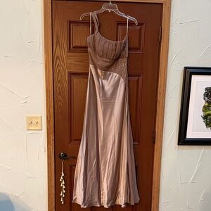 A.B.S. By Allen Schwartz Elegant Beige Evening Gown, Size 10